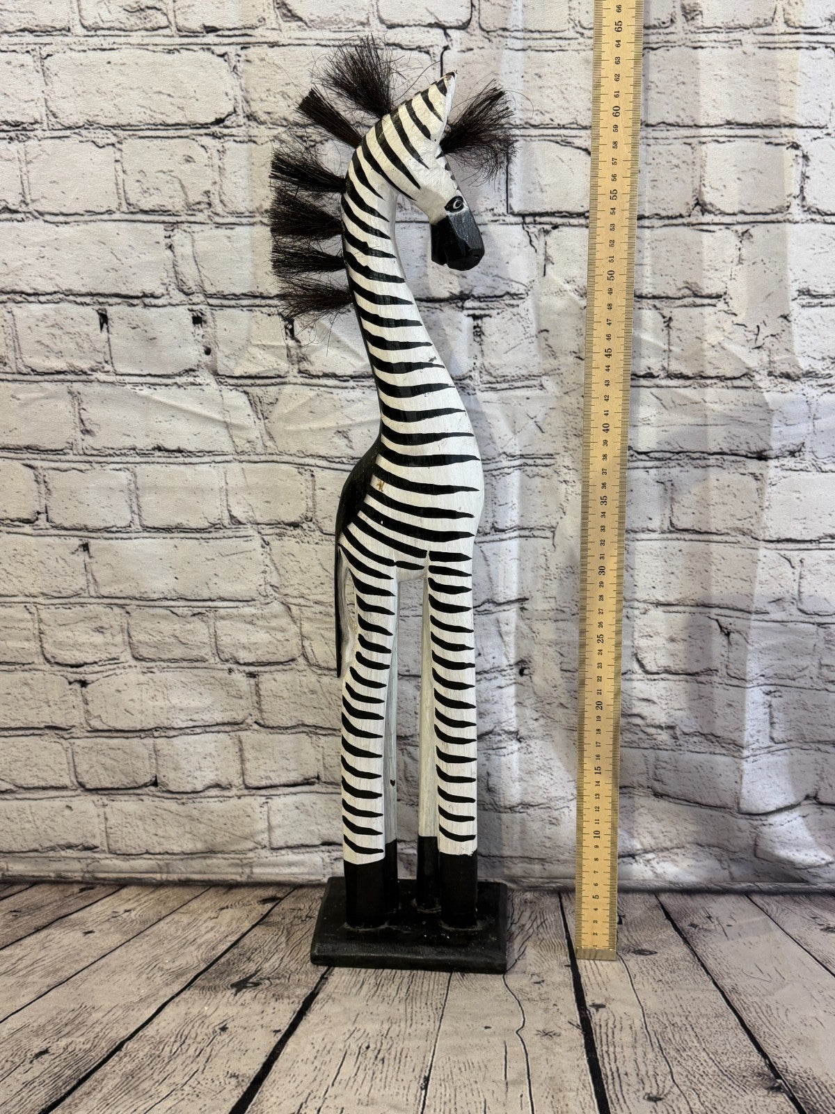 60cm Painted Wooden Zebra Standing Single Carved Solid Wood Zebra Handmade4
