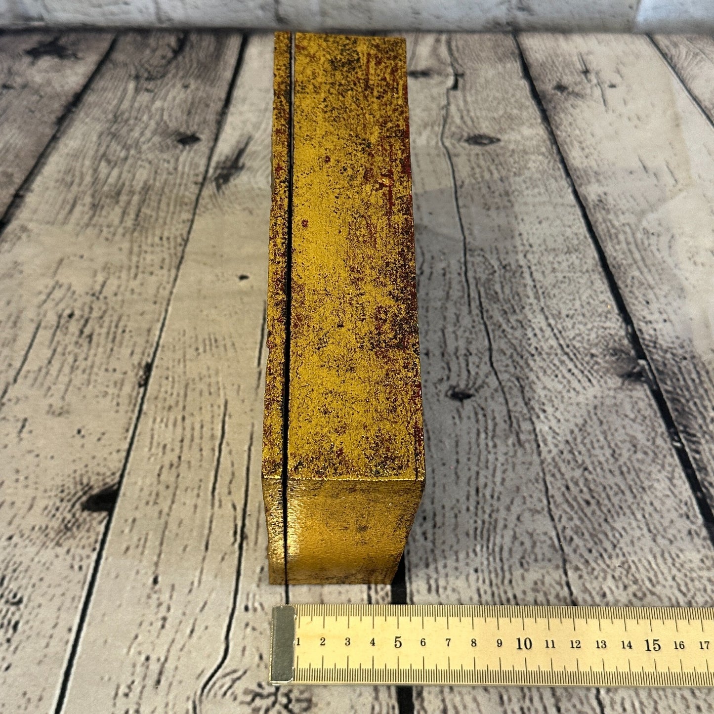 Bright Gold Thai Plain Buddha Face 20cm x 12cm x 5cm Wooden Box Trinket Handmade6