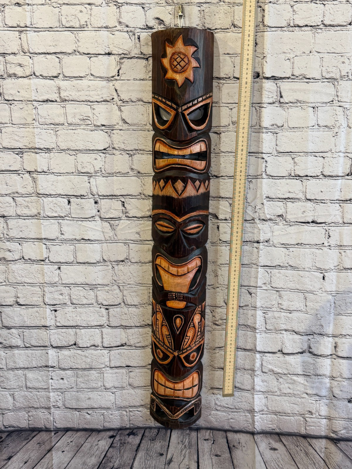 100cm Tiki Bar Mask Sign Decoration Wall Hanging Mask Wood Carving Design 34
