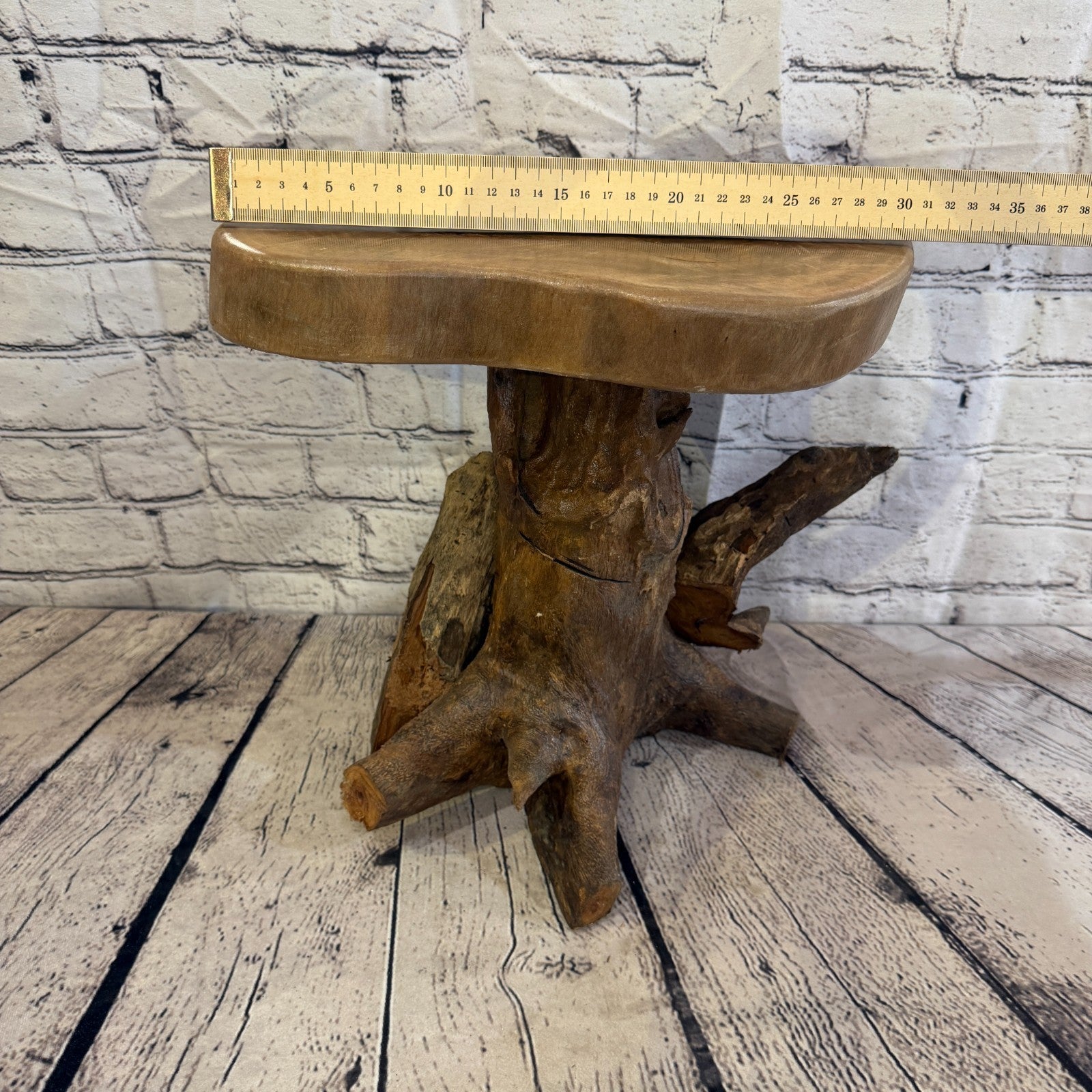 30cm x 25cm Wooden Coffee Root Sculpture Garden Teak Root Ornament Carved No 185