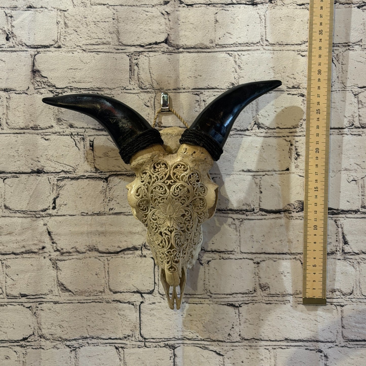 30cm Carved Buffalo Ram Wild Replica Skulls Wall Hanging Carved Stand Design 65