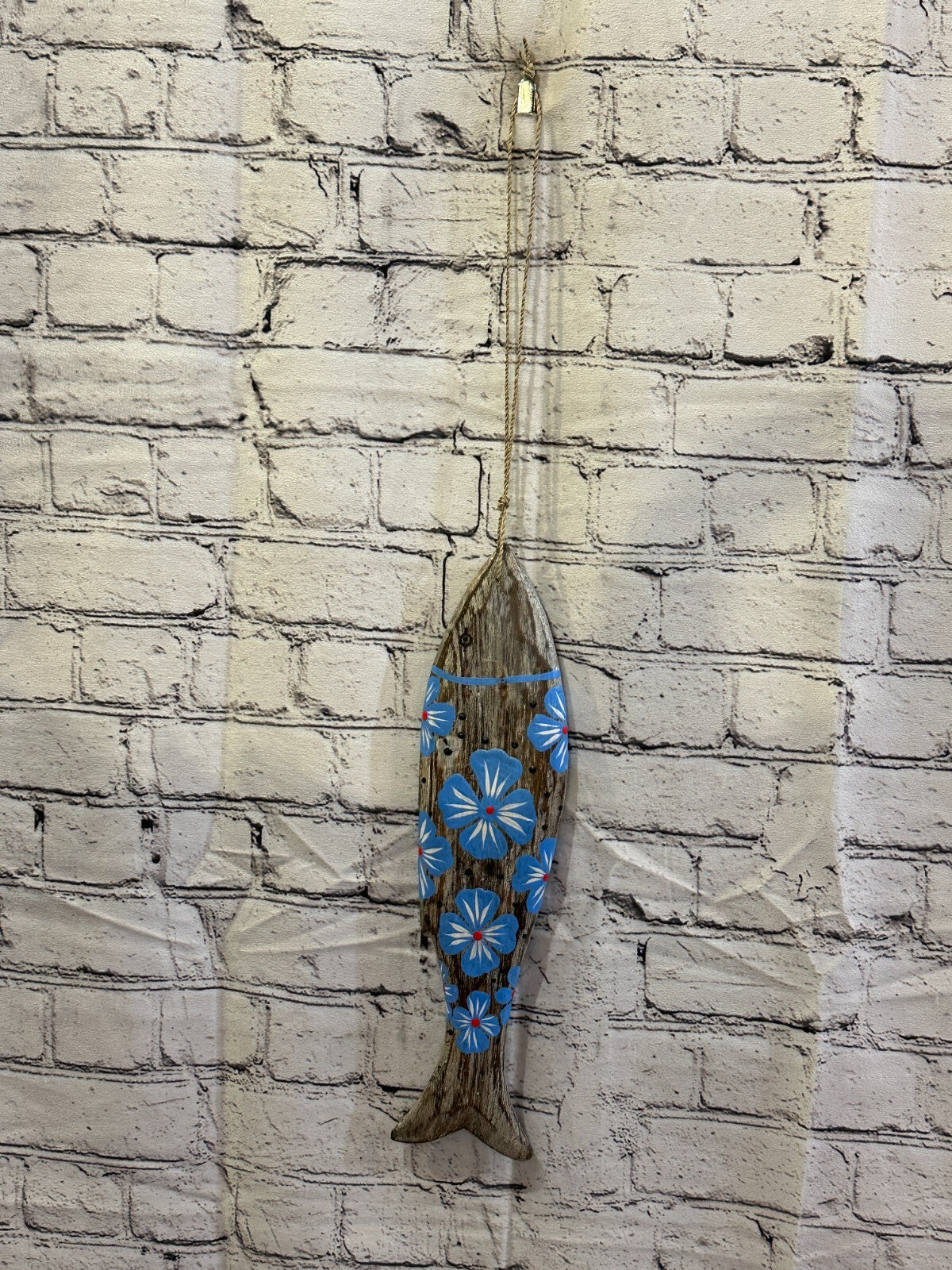 40cm Hanging Fish Hand Painted Fish Wooden Hanging Fish Coastal Decor Design 52