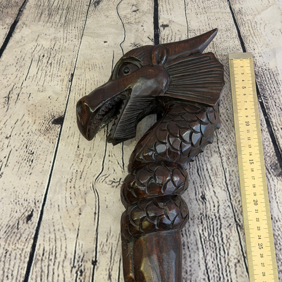 Dragon Head 140cm Tribal African Walking Stick Staff Cane Hand Carved Dark Wood9