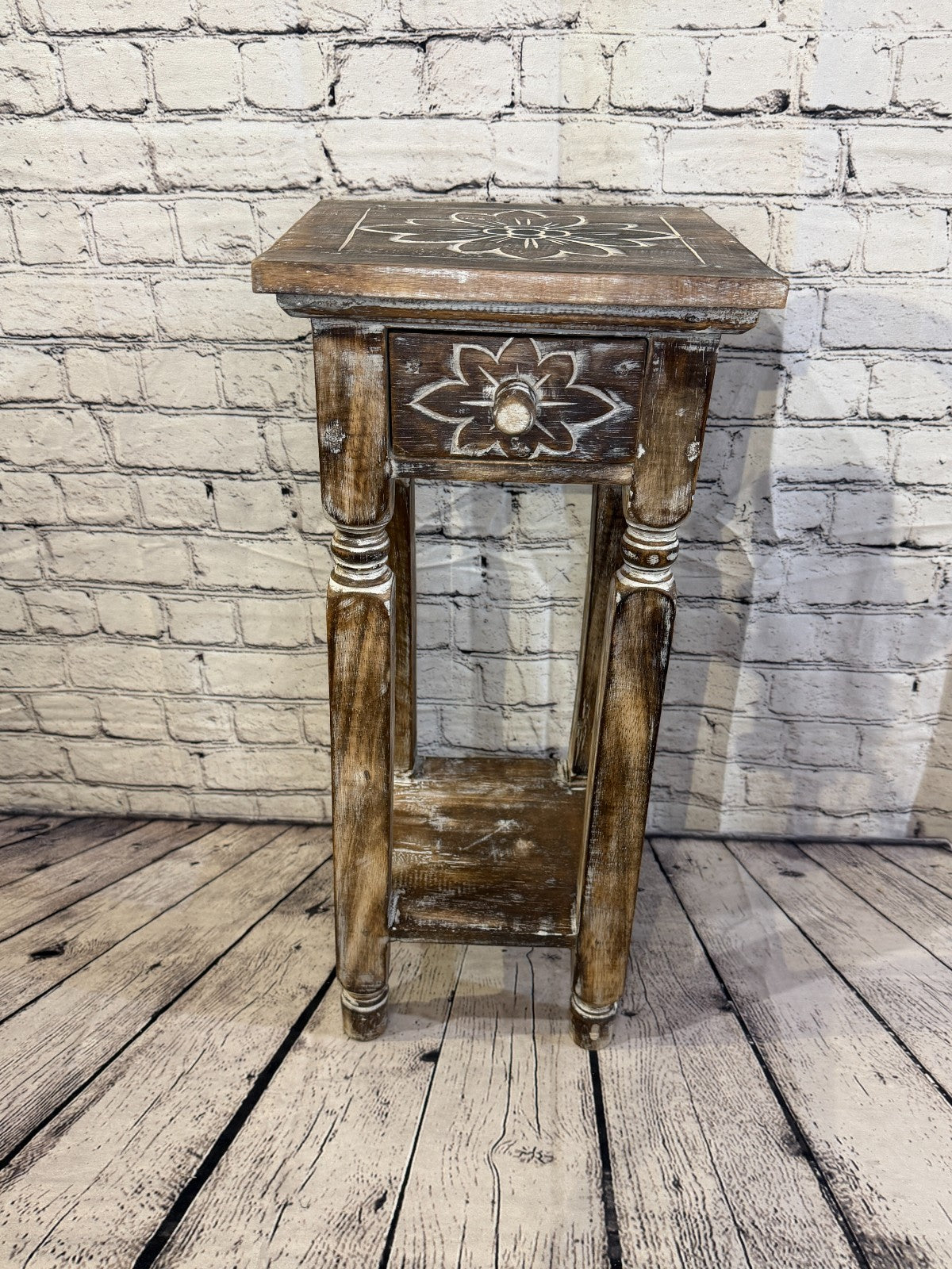 60cm x 27cm Brown Table  Wooden Side Cabinet Living Hallway Storage Furniture1
