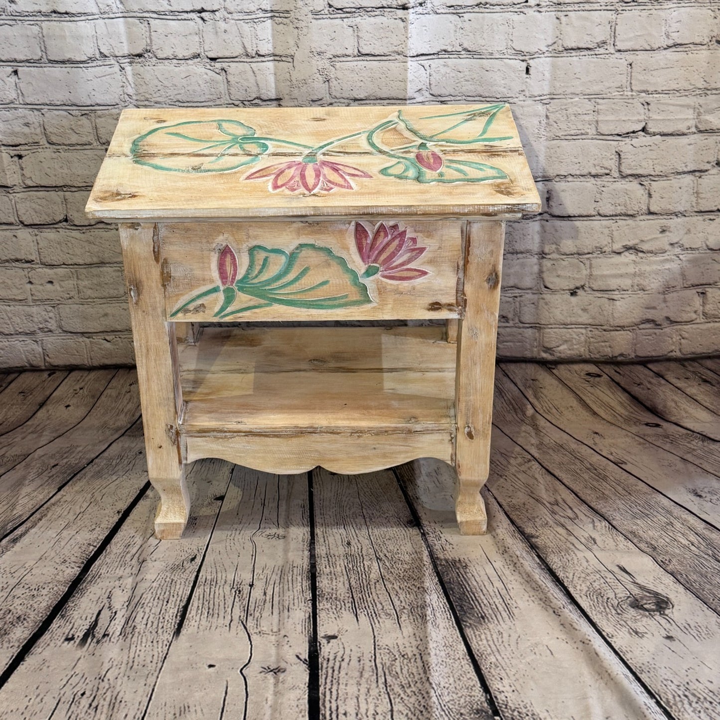 50cm x 50cm x 30cm Flower Table Wooden Side Cabinet Living Storage Furniture4