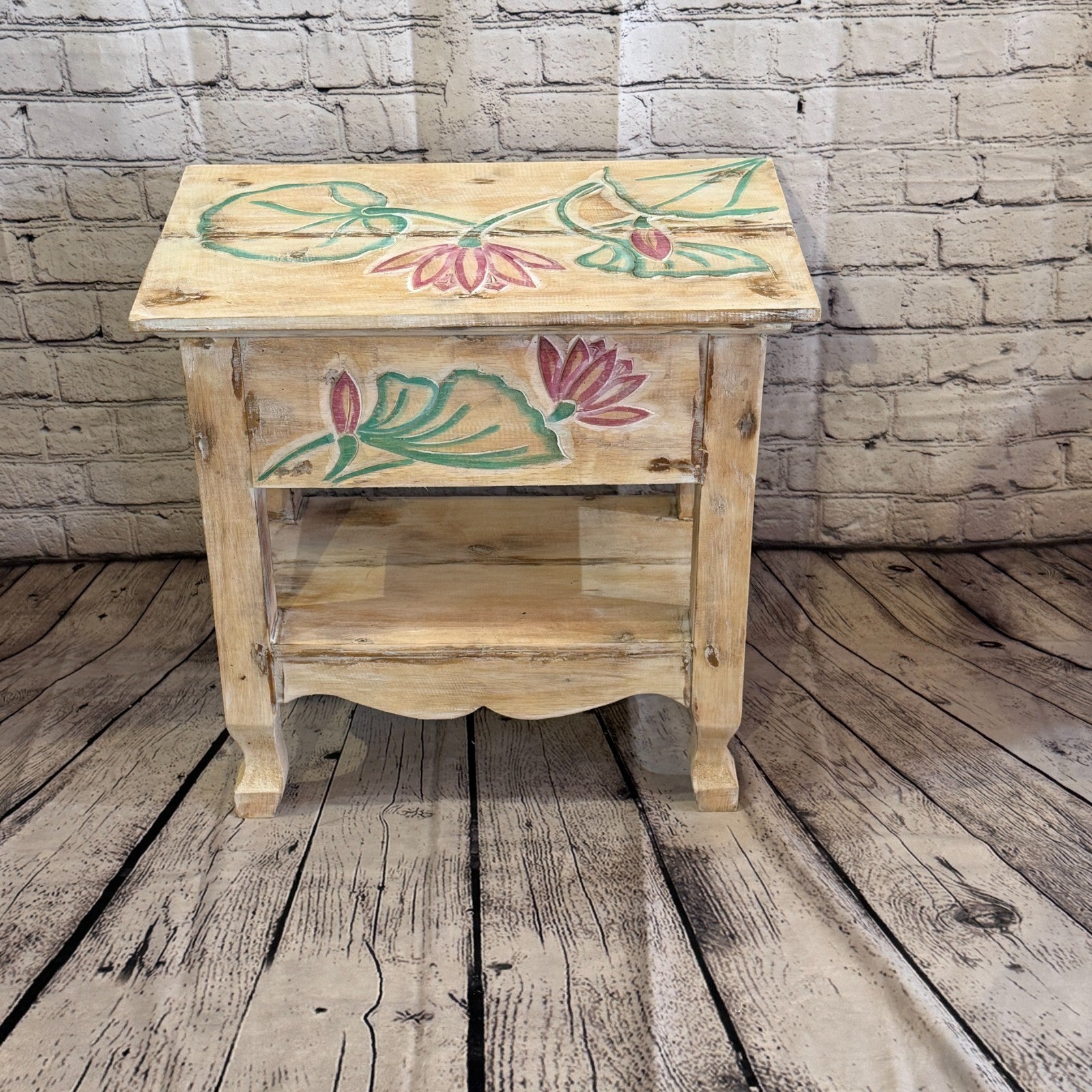 50cm x 50cm x 30cm Flower Table Wooden Side Cabinet Living Storage Furniture4