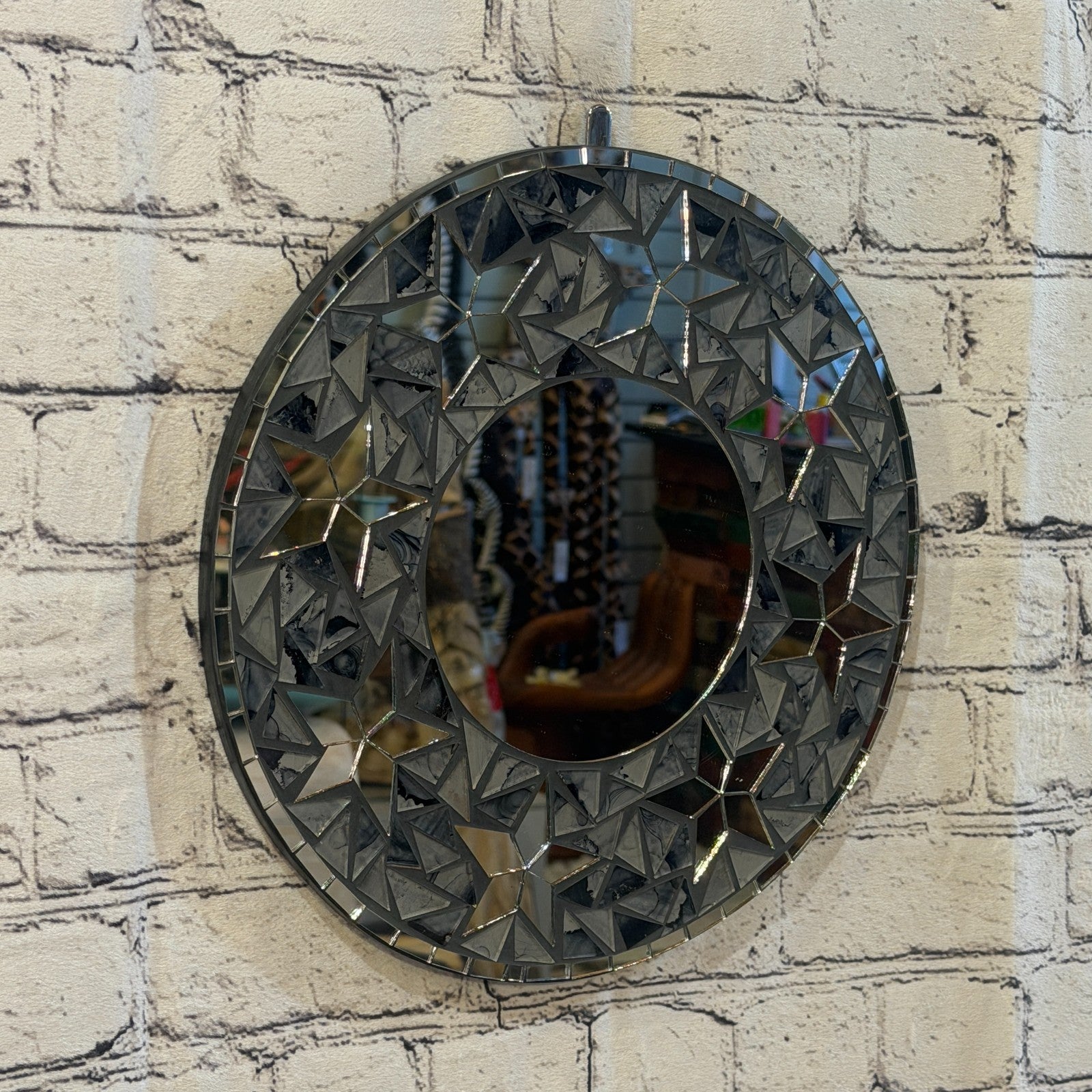 Grey Black Star Black Mosaic Tile Wall Mirror 30cm x 30cm 12 Inches Handmade0