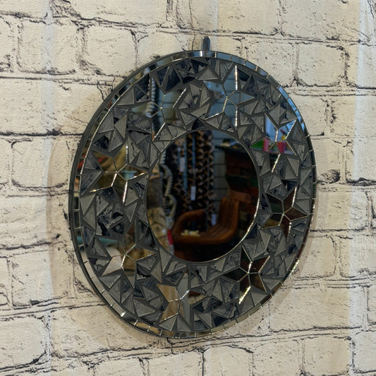 Grey Black Star Black Mosaic Tile Wall Mirror 30cm x 30cm 12 Inches Handmade0