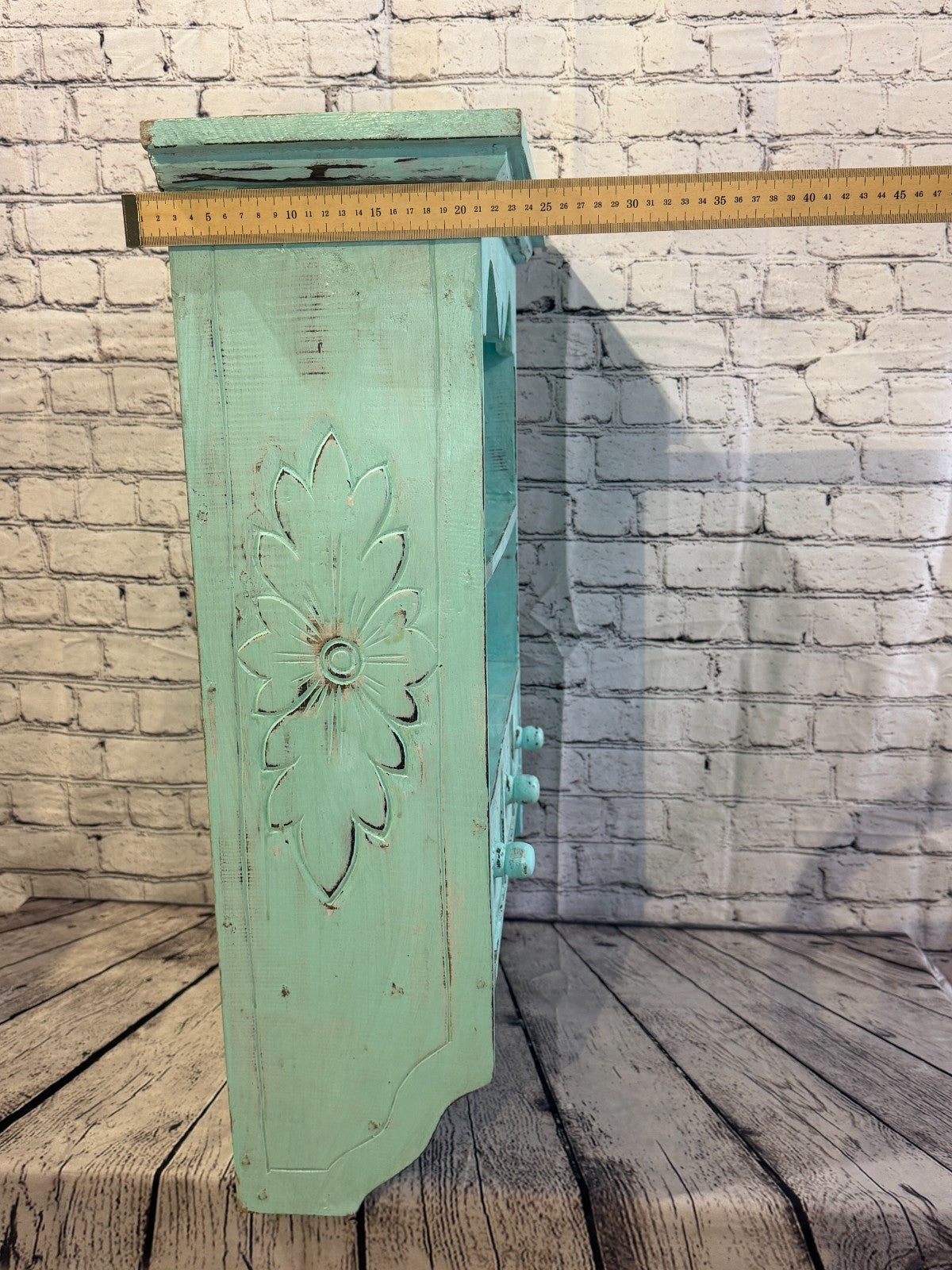 75cm x 55cm x 25cm Blue 3 Draws Wooden Cabinet Living Hallway Storage Furniture7