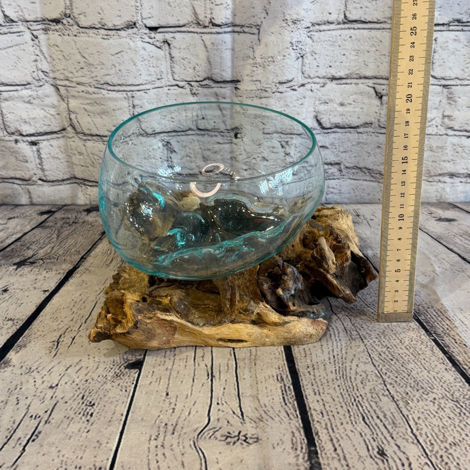 15cm Tall Friut Bowl Colour Melted Glass Wood Decorative Vase Glass Sculpture4