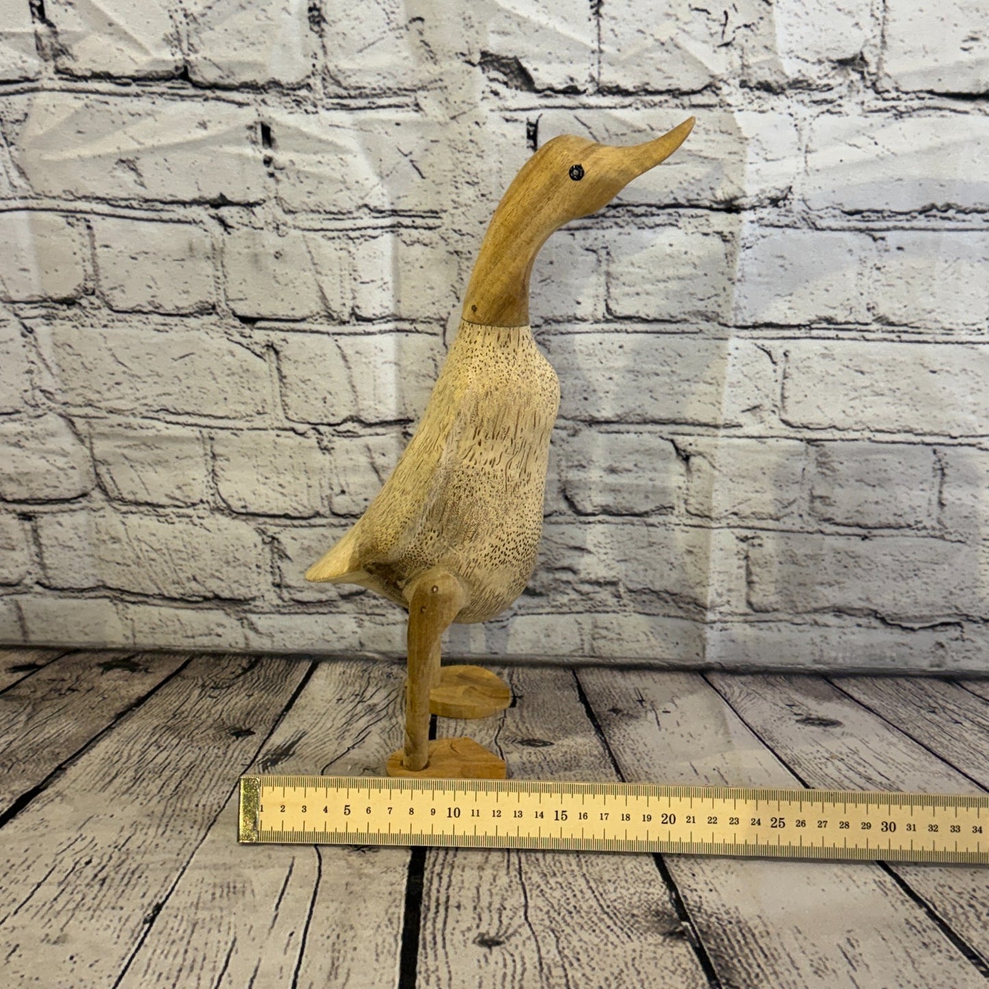 Looking Forward 30cm Tall Wooden Smooth Duckling Baby Duck Bamboo Root Fairtrade7