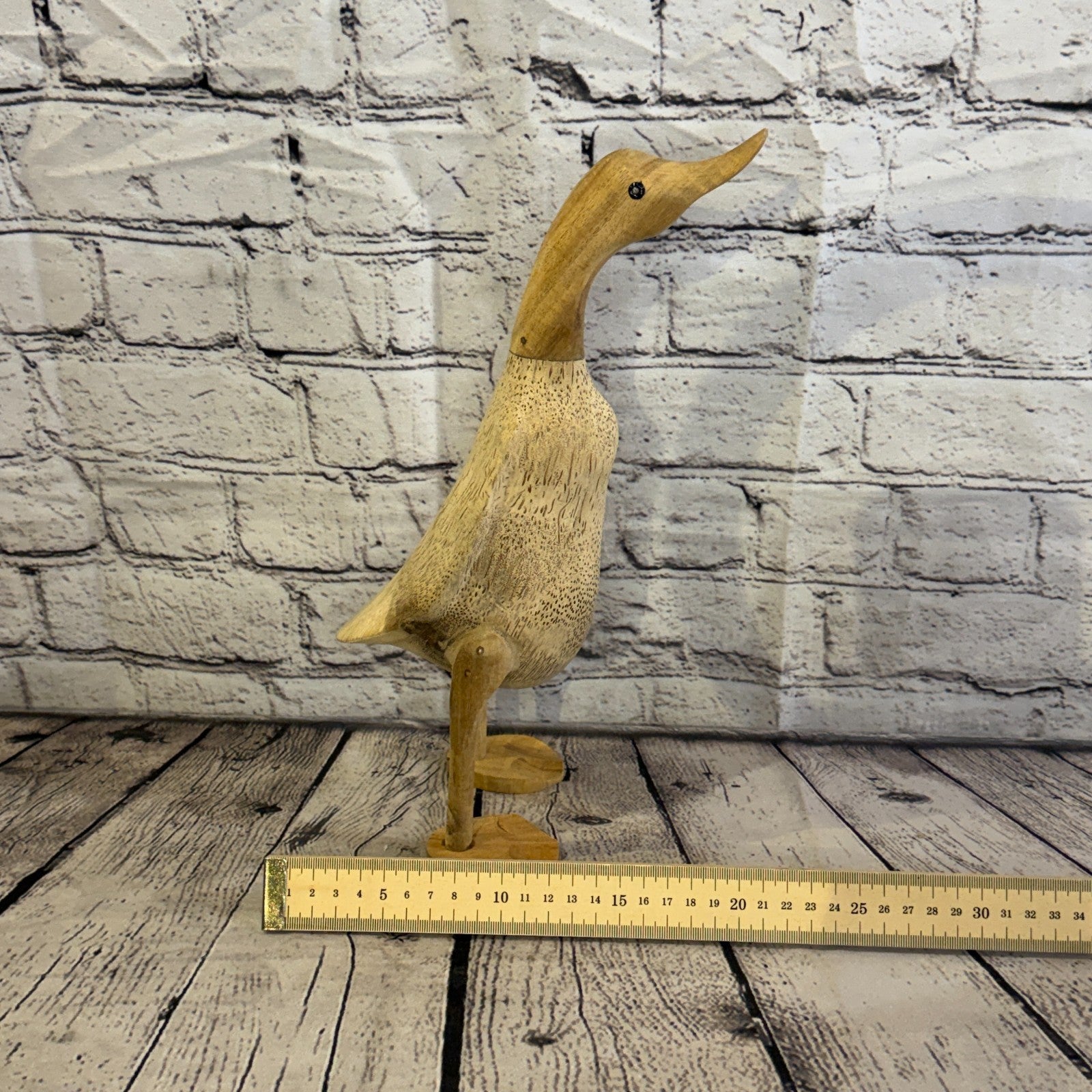 Looking Forward 30cm Tall Wooden Smooth Duckling Baby Duck Bamboo Root Fairtrade7