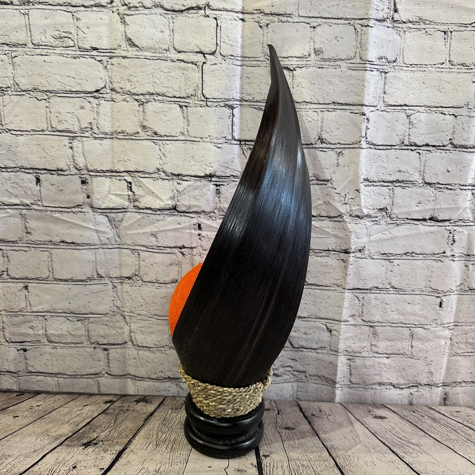 Orange Dark Brown Natural 60cm Tall Leaf Lamp Twist LED UK Mains Plug Design 42