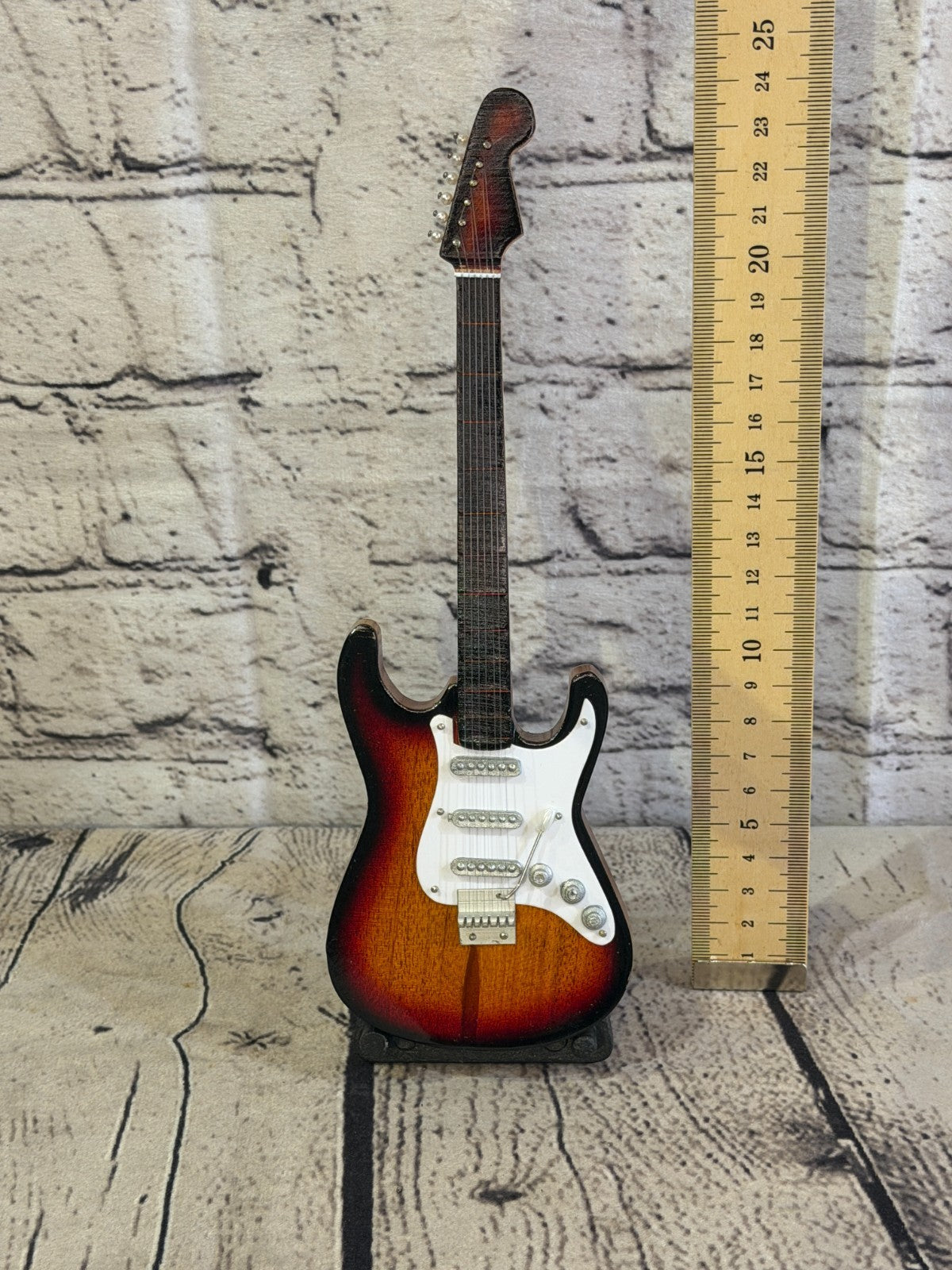Miniature 25cm Guitar on Stand Band Gift Display Design 15