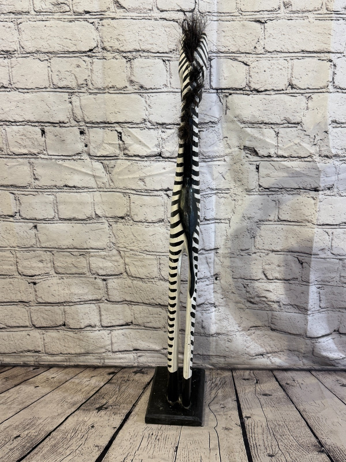 60cm Painted Wooden Zebra Standing Single Carved Solid Wood Zebra Handmade3