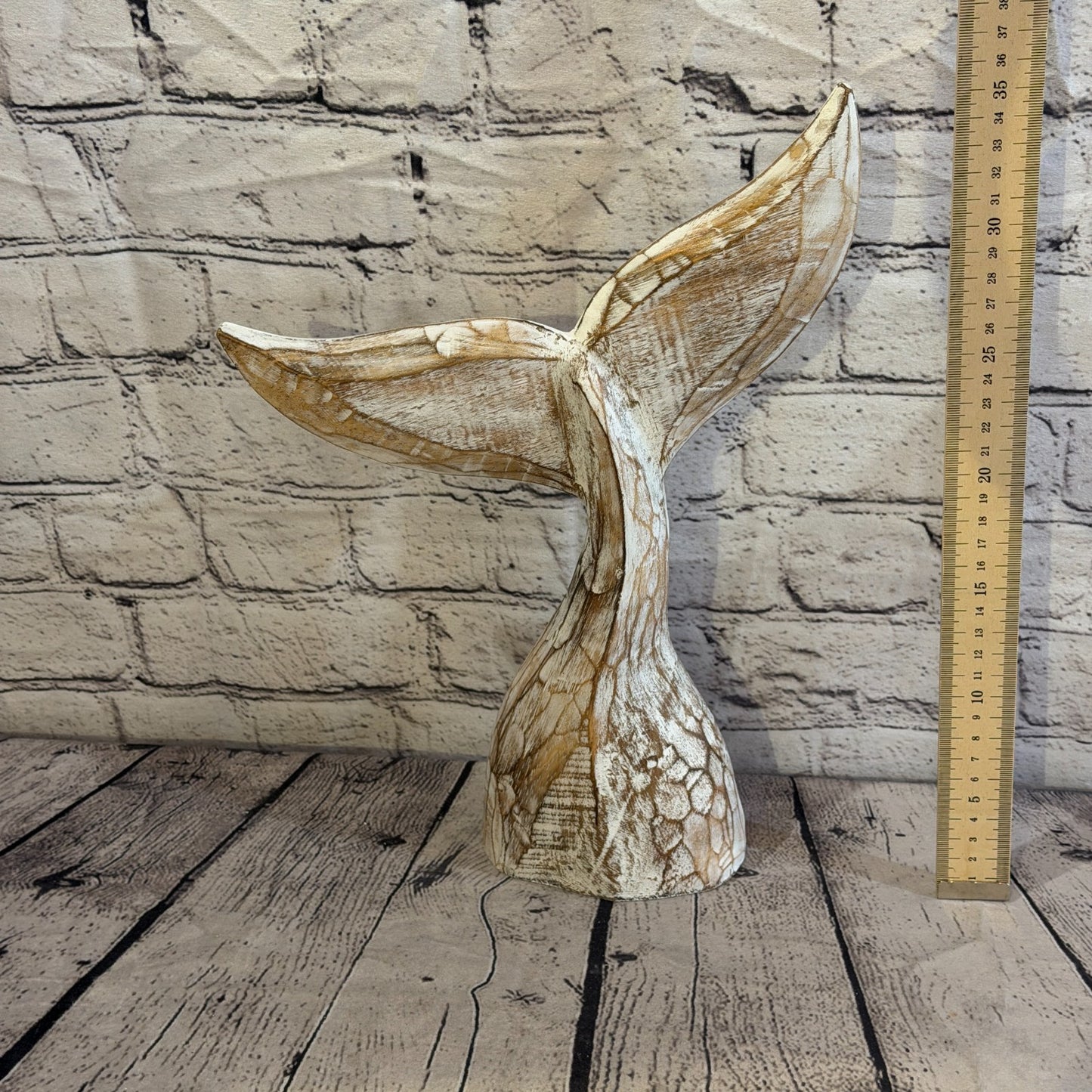 35cm x 35cm Whale Tail Brown Fish Wood Coastal Ocean Bathroom Decoration5