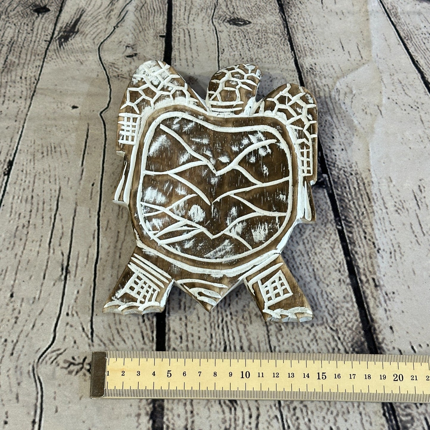 20cm Brown Sea Turtle Bowl Trinket Dish Decoration Designer Mask Wooden Handmade4