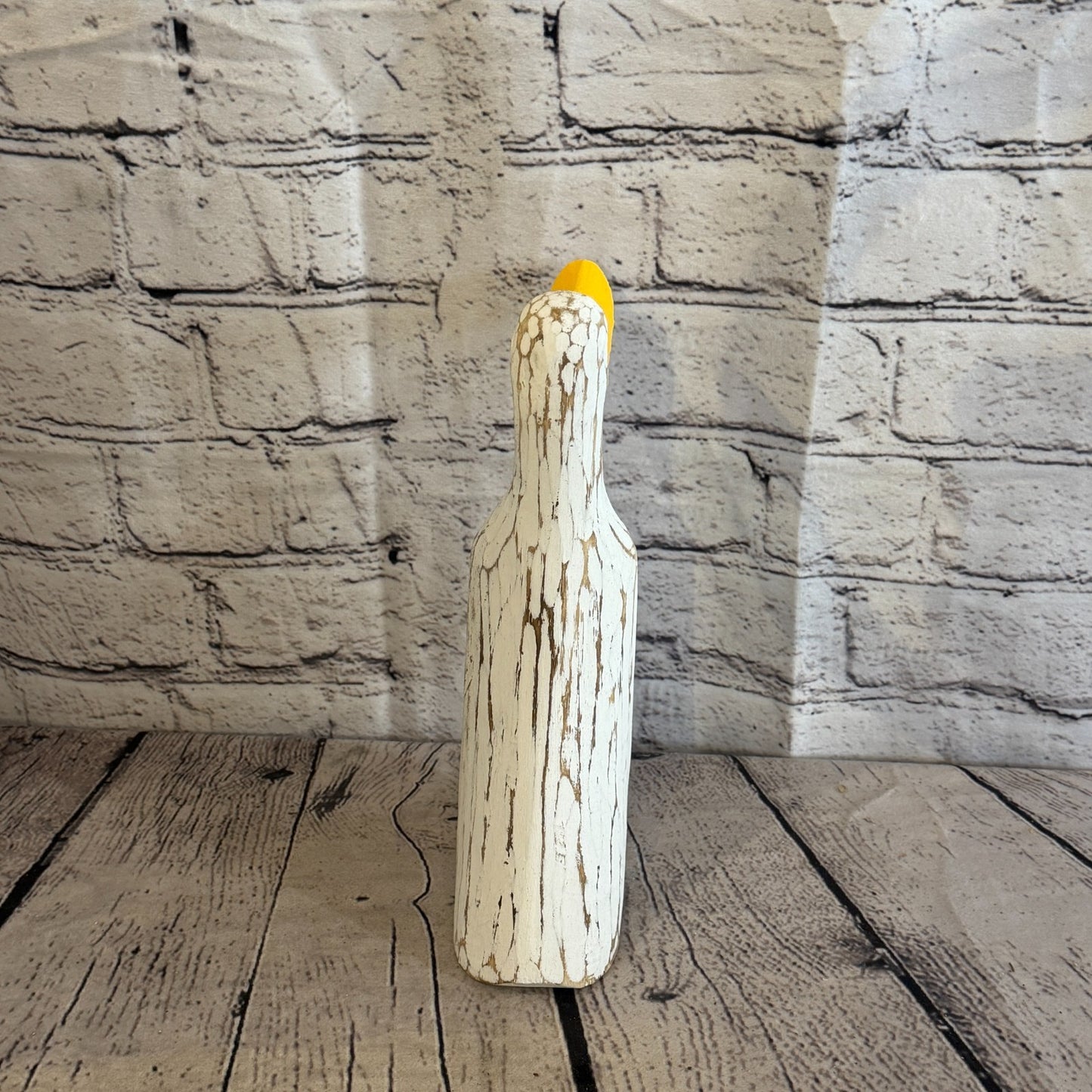 Looking Forward 25cm Tall Wooden White Duckling Baby Duck Shabby Wood Fairtrade5