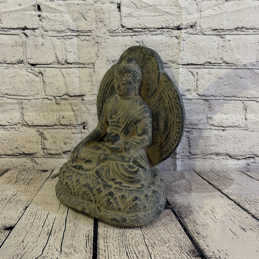 Thai Buddha Sitting Stone Garden 25cm x 20cm Ornament Indoor Statue Hindu0