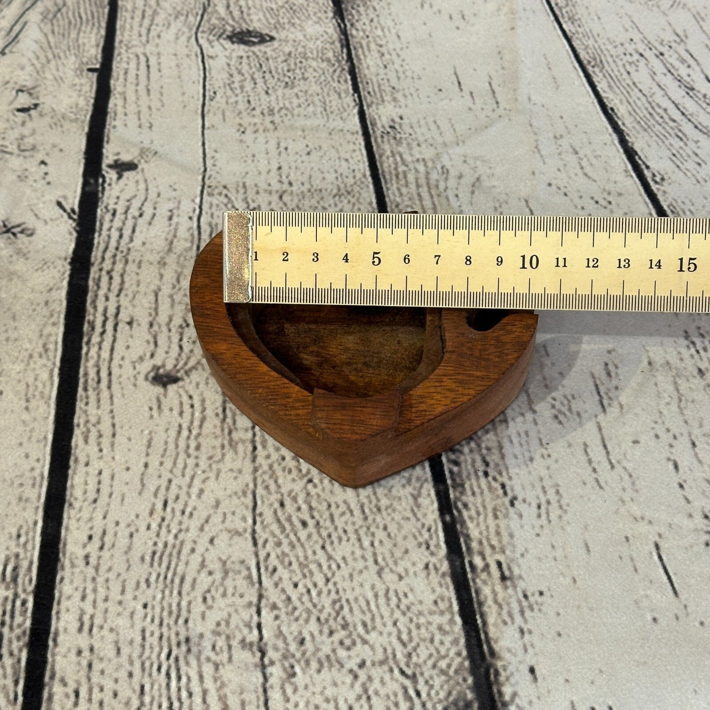 Carved Love Heart 4 Bit Wooden Puzzle Box Secret Box Magic Trinket Handmade5