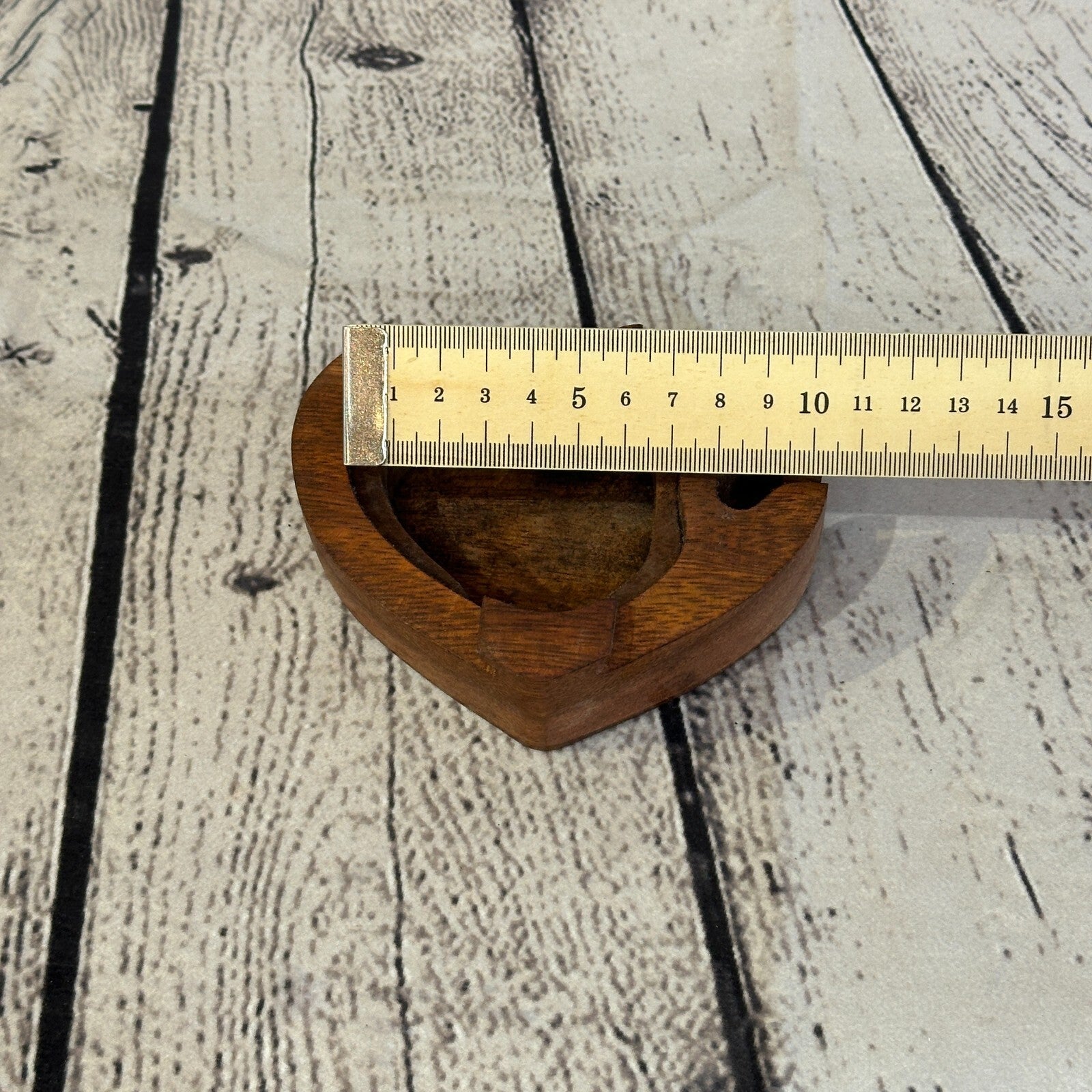 Carved Love Heart 4 Bit Wooden Puzzle Box Secret Box Magic Trinket Handmade5