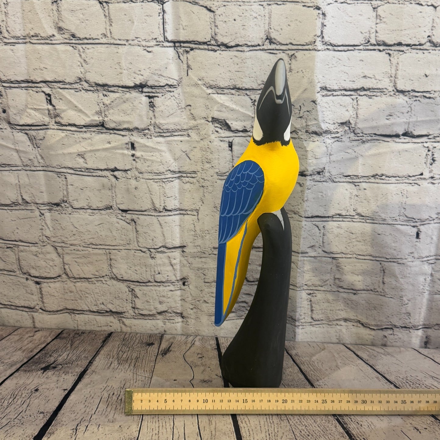 40cm Bright Blue Toucan Bird Ornament Statue Fair Trade Hand Made Carved Wood8