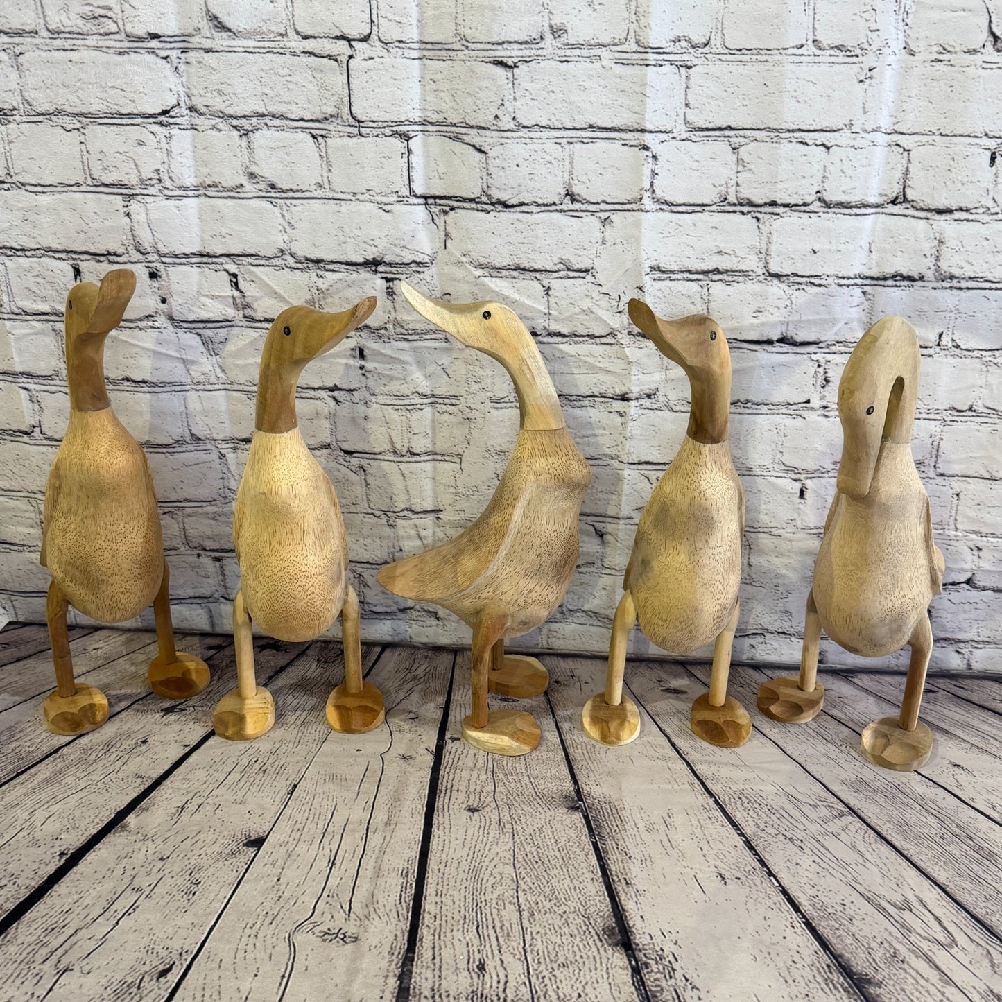 Looking Forward 25cm Tall Wooden Smooth Duckling Baby Duck Bamboo Root Fairtrade10