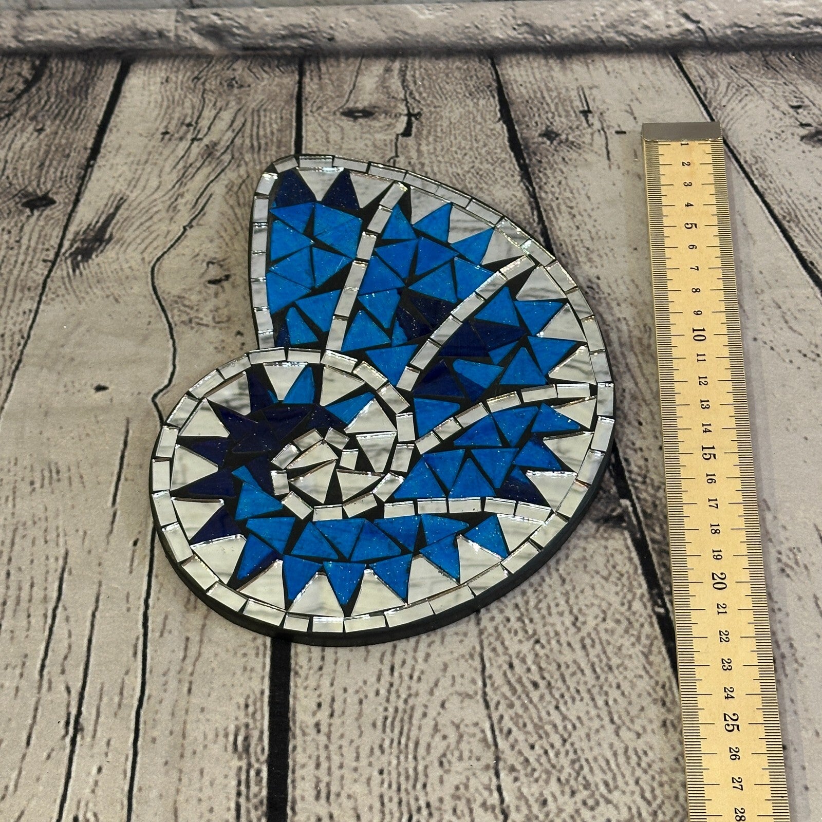 Blue Nautilus Shell Mosaic Tile Wall Mirror 20cm x 15cm Handmade New5