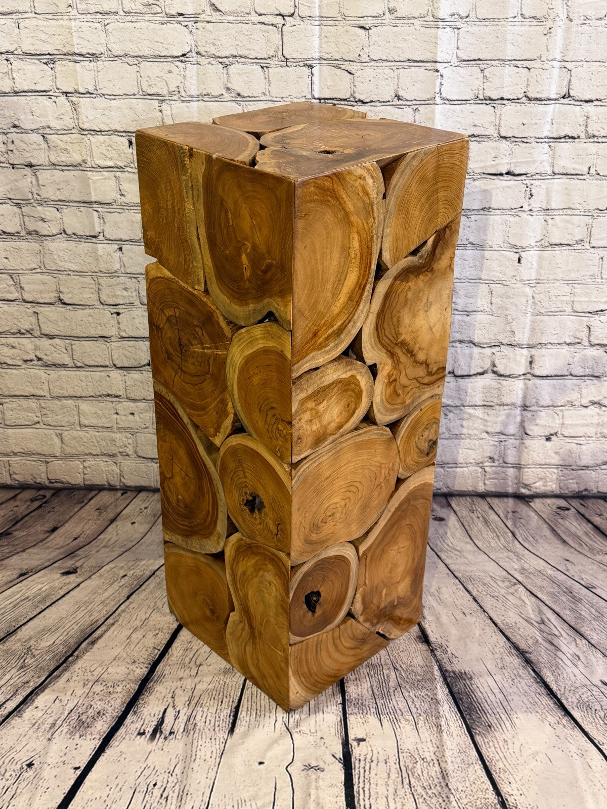 80cm x 30cm x 30cm Wooden Teak Wood Slice Cube Table Sculpture Root Ornament2