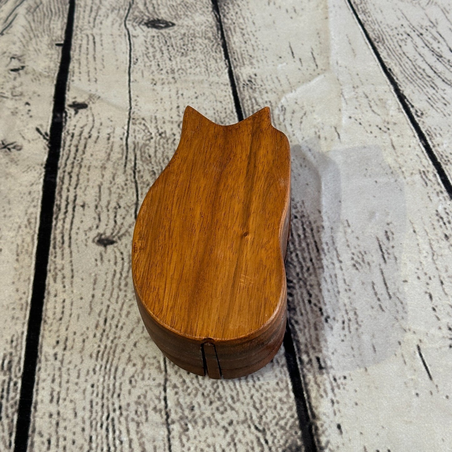 Carved Sleeping Cat 4 Bit Wooden Puzzle Box Secret Box Magic Trinket Handmade2