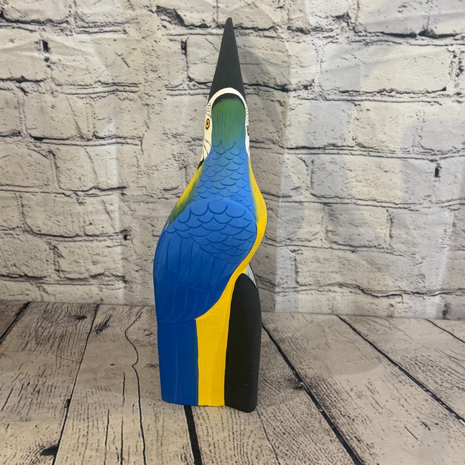 30cm Bright Blue Toucan Bird Ornament Statue Fair Trade Hand Made Carved Wood3