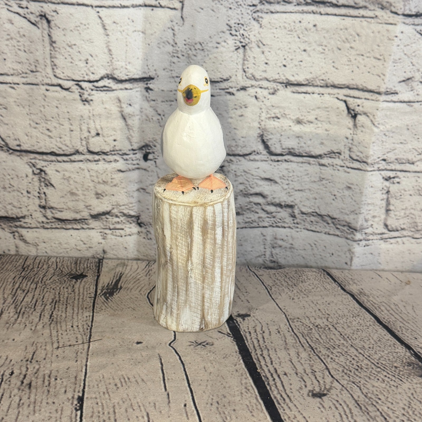 20cm Seagull Wooden Bird Ornament Seaside Coastal Nautical Handcrafted Decor1