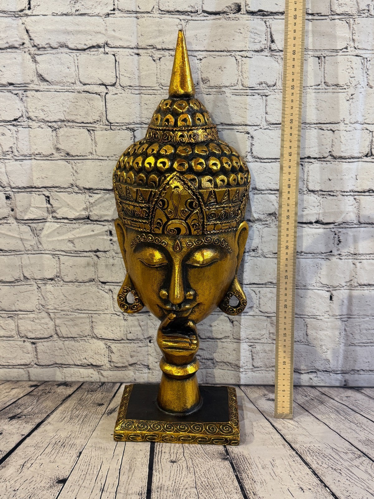 65cm Gold Head Whisper Buddha Ornament Sculpture Statue Buddhas Handcarved5