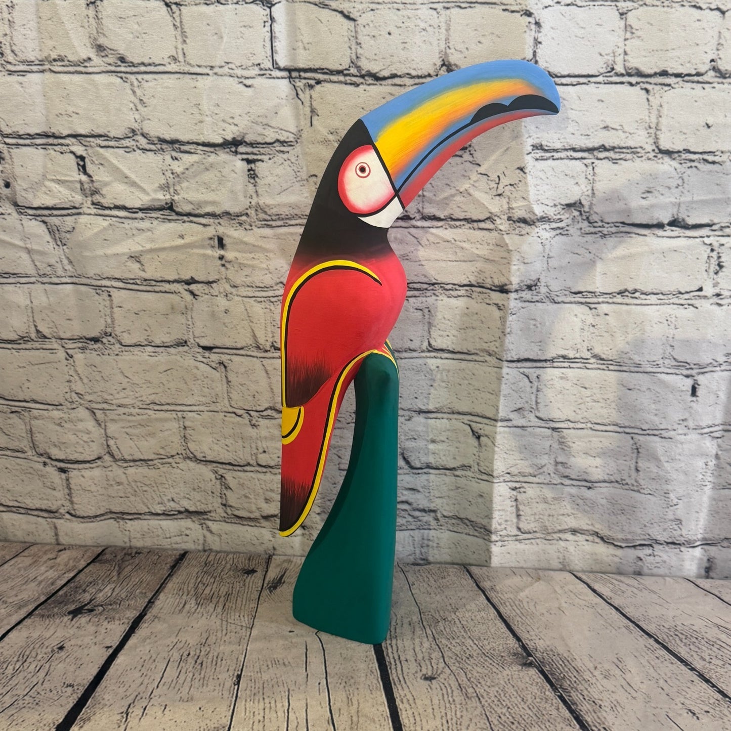 40cm Dark Red Toucan Bird Ornament Statue Fair Trade Hand Made Carved Wood3