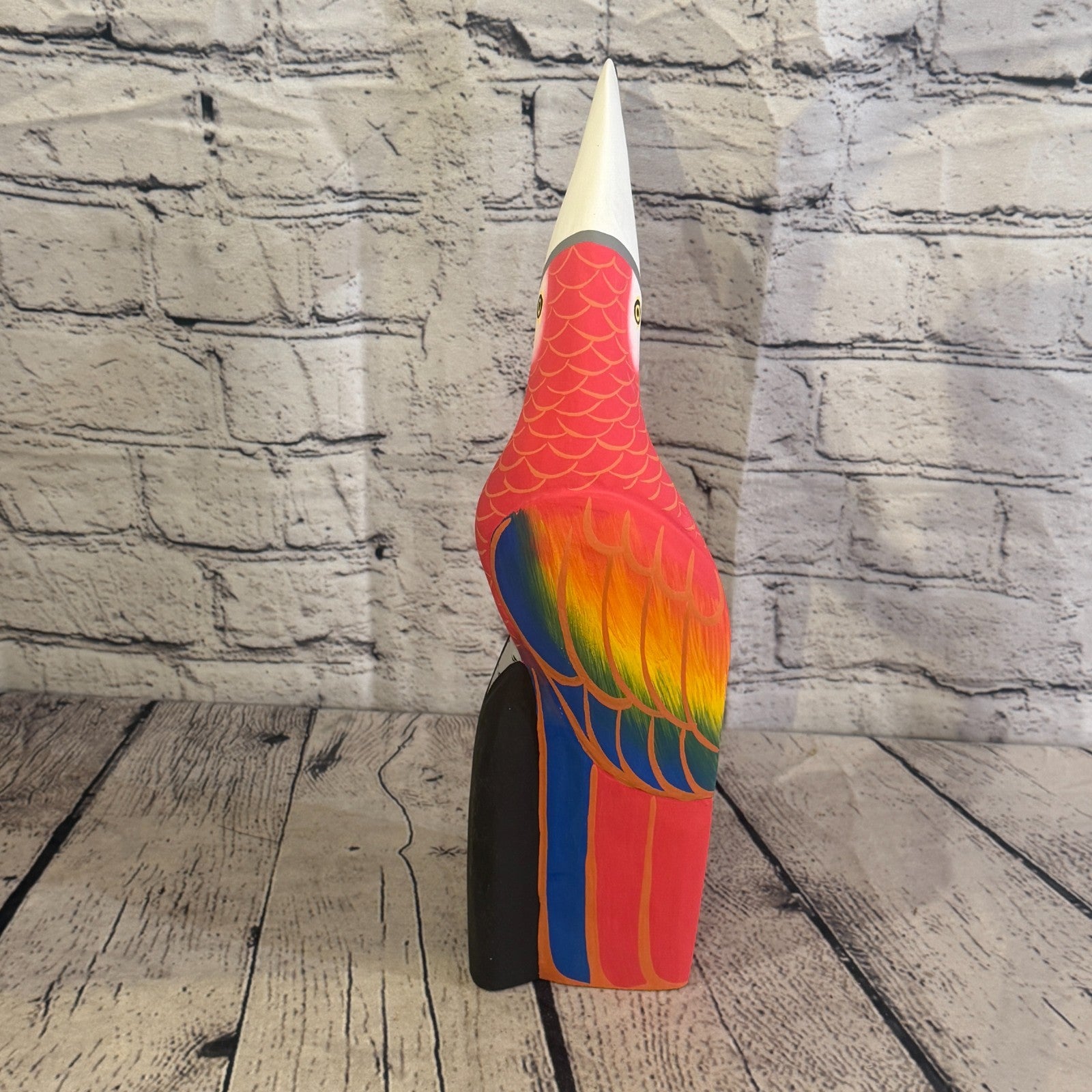 30cm Bright Red Toucan Bird Ornament Statue Fair Trade Hand Made Carved Wood4