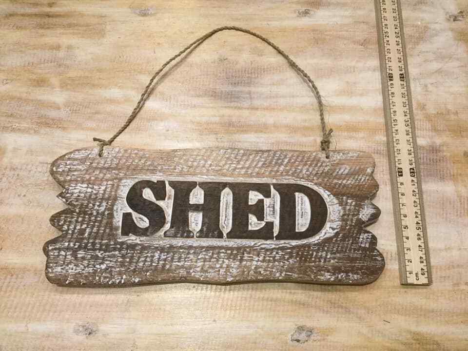 Shed Word Sign Plaque Outdoor Garden Shed Den Bar Shop 30cm x12cm3