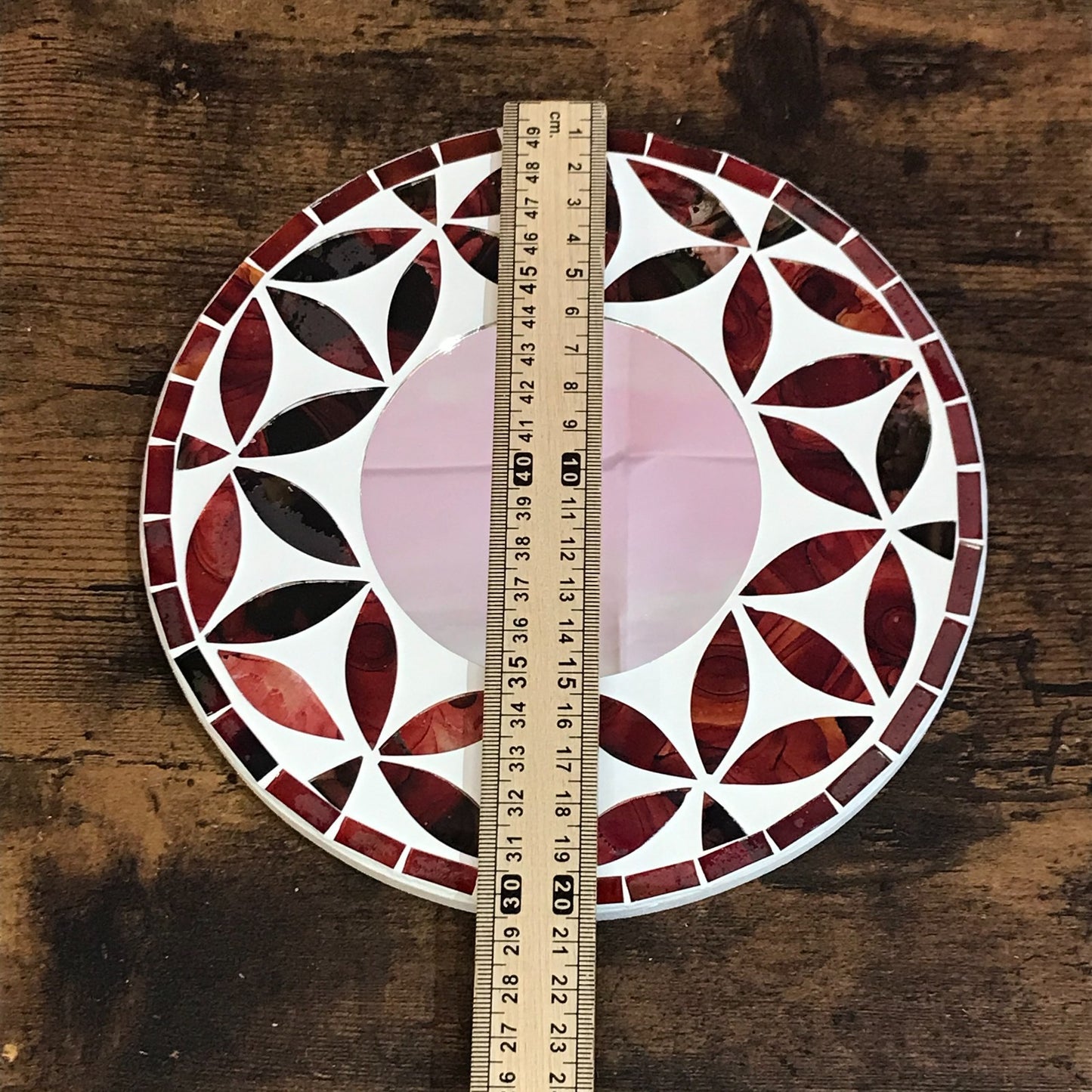 Red Flower Mosaic Tile Wall Mirror 20cm x 20cm 8 Inches Handmade New4