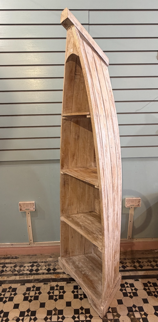 180cm x 55cm x 30cm White Boat Shelf Wooden Cabinet Living Storage Furniture0