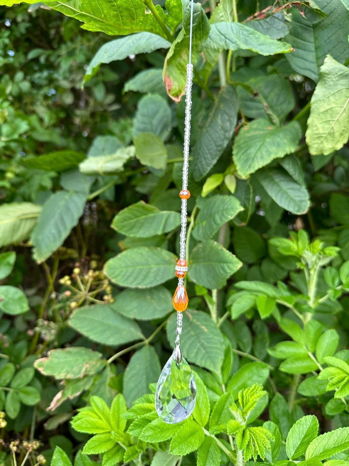 DIY Orange Teardrop Light Catcher Kit Window Garden Wall Hanging Wind Chime2