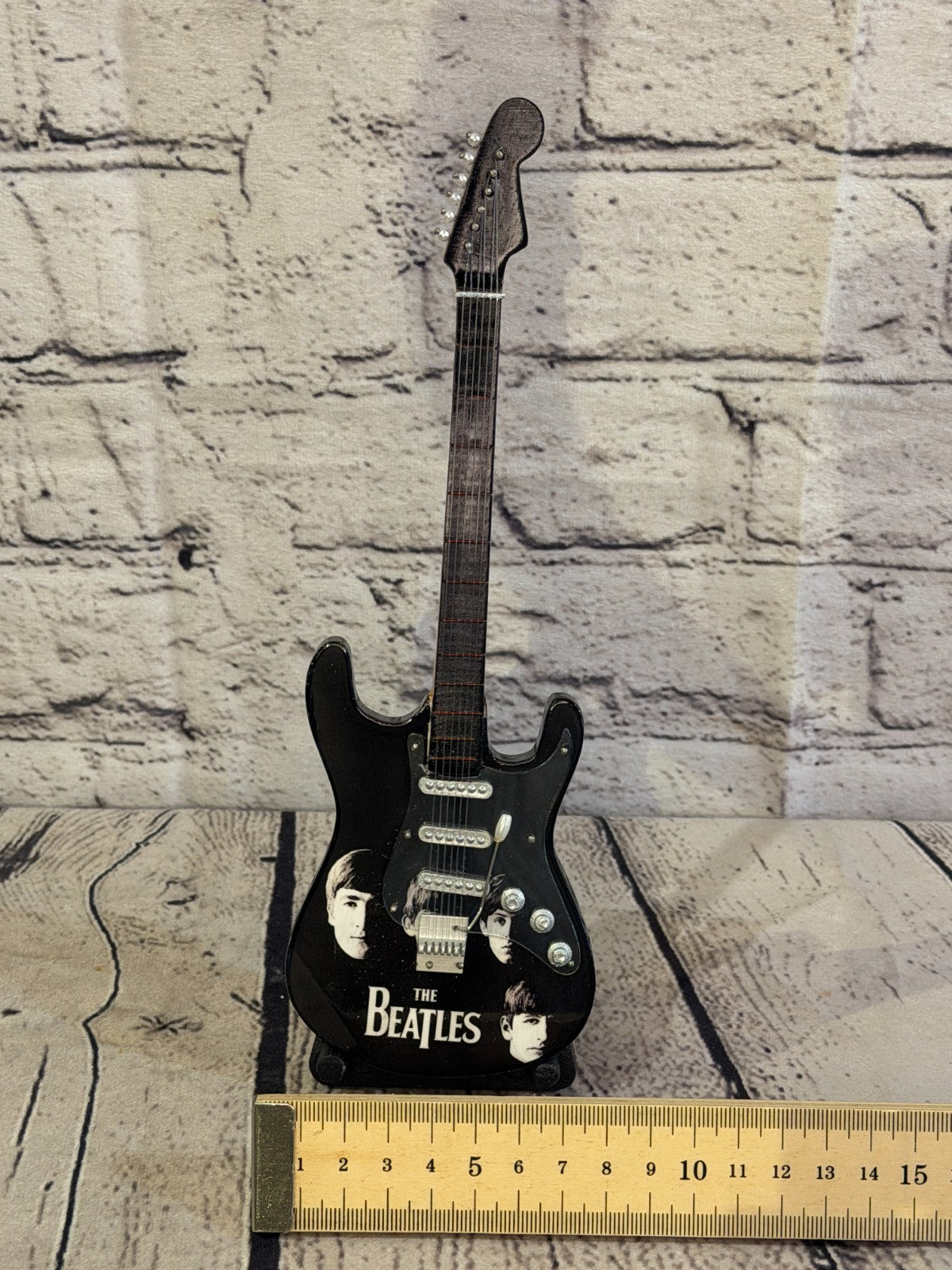 Miniature 25cm Guitar The Beatles Band Guitar on Stand Band Gift Display6
