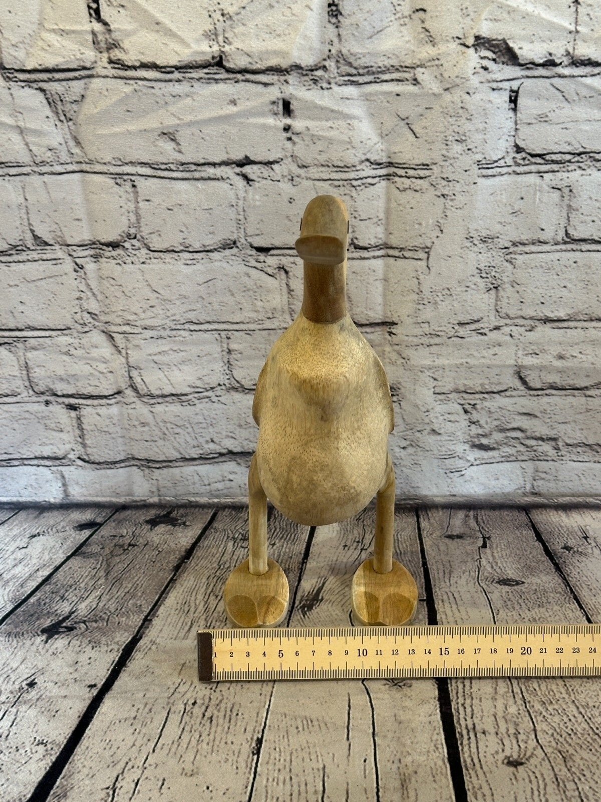 Looking Forward 30cm Tall Wooden Hairy Duckling Baby Duck Bamboo Root Fairtrade9