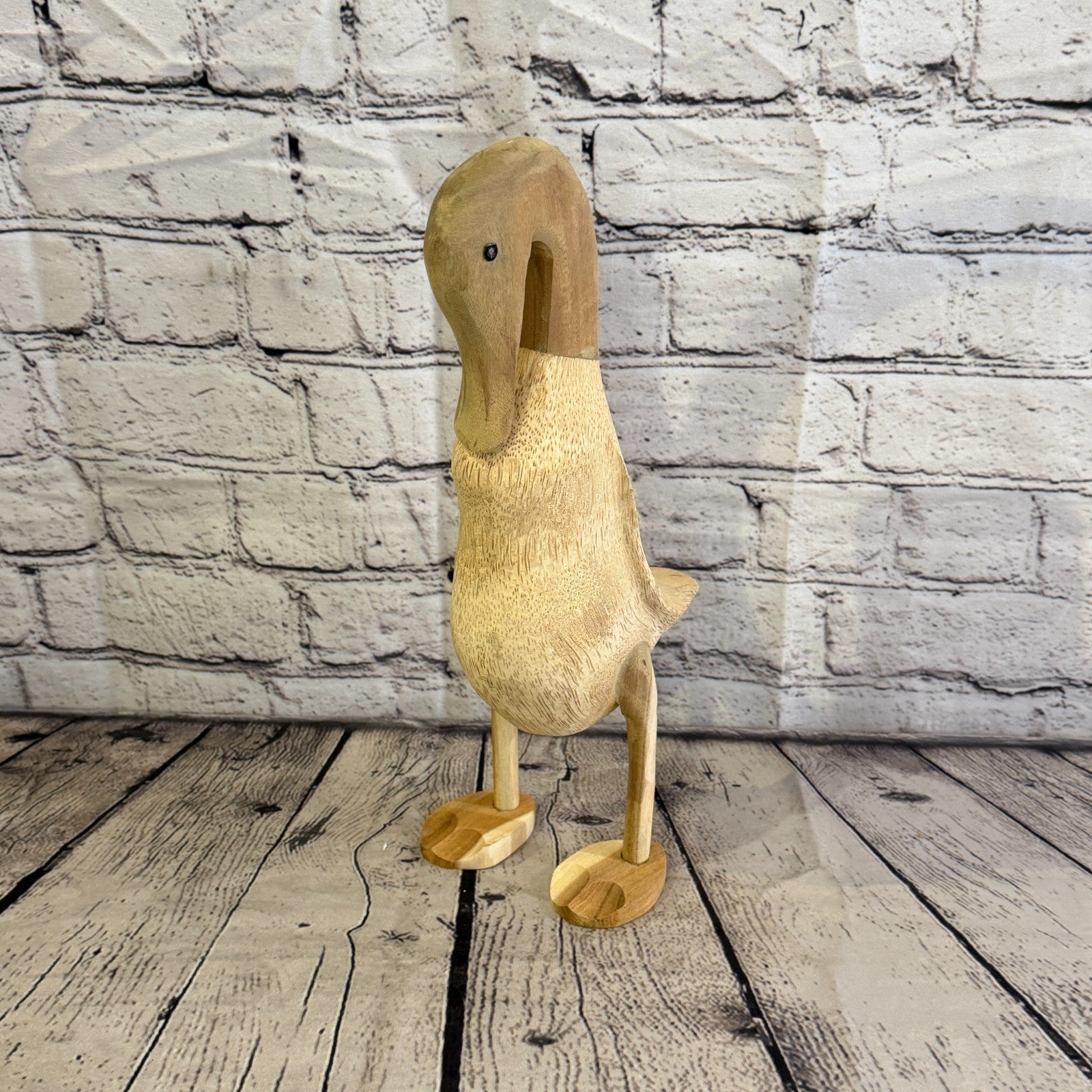 Swan Neck 30cm Tall Wooden Smooth Duckling Baby Duck Bamboo Root Fairtrade0