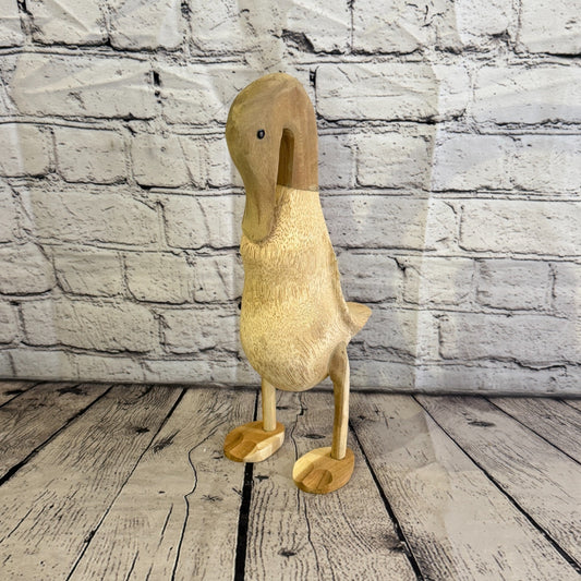 Swan Neck 30cm Tall Wooden Smooth Duckling Baby Duck Bamboo Root Fairtrade0