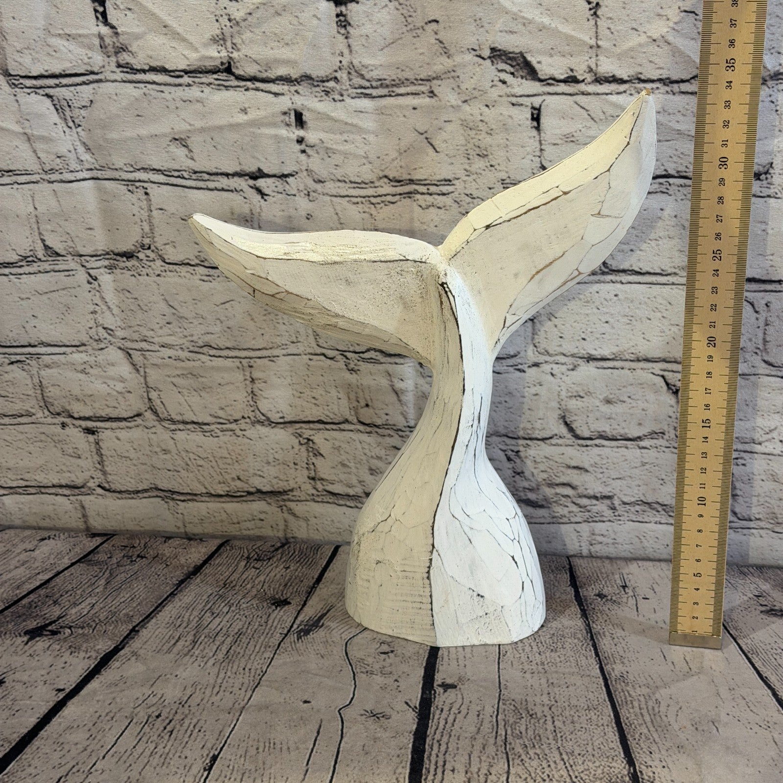 35cm x 35cm Whale Tail White Fish Wood Coastal Ocean Bathroom Decoration5