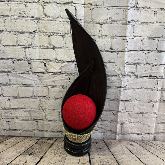 Red Dark Brown Natural 60cm Tall Leaf Lamp Twist LED UK Mains Plug Design 40