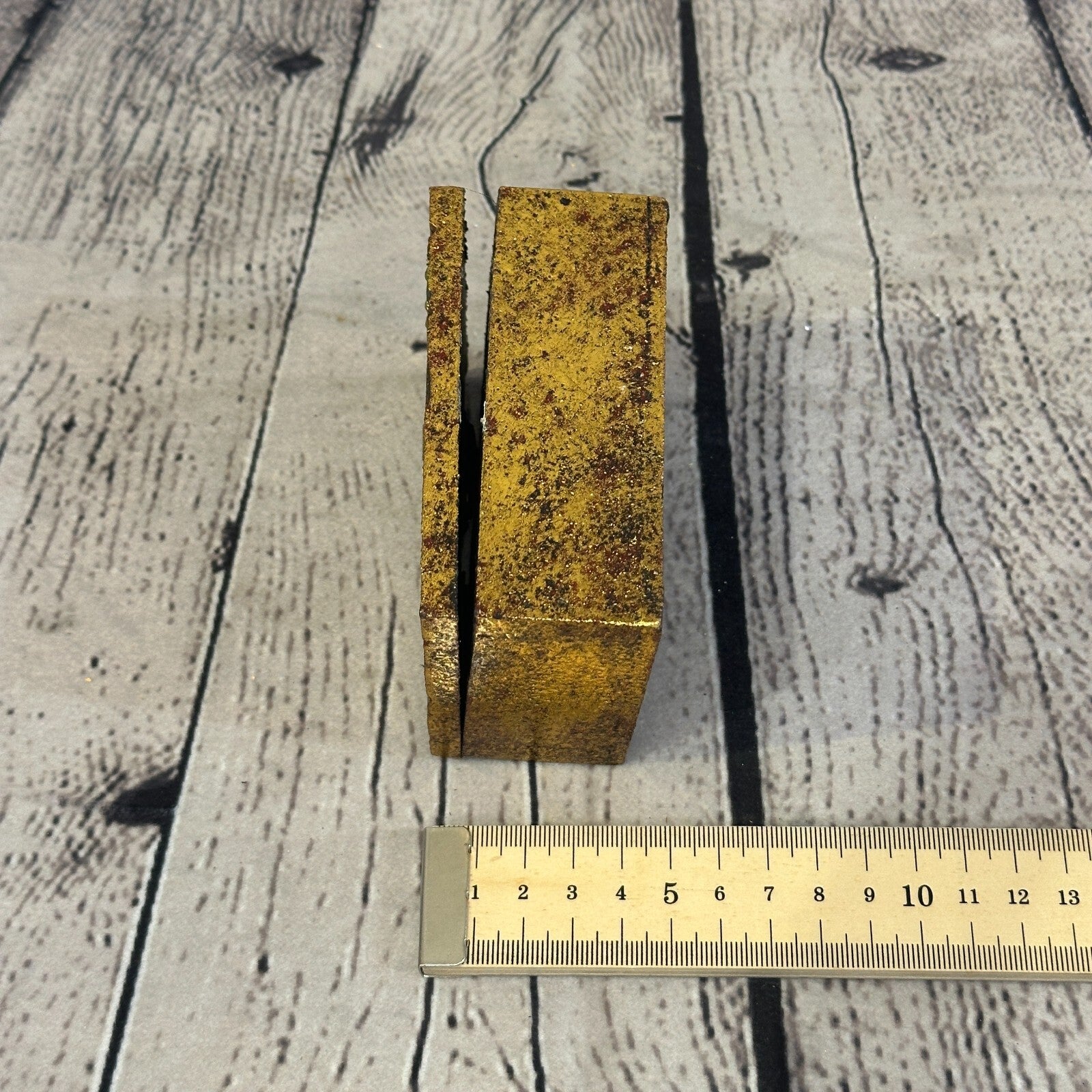 Bright Gold Thai Buddha Head Right 10cm x 7cm x 4cm Wooden Box Trinket Handmade6