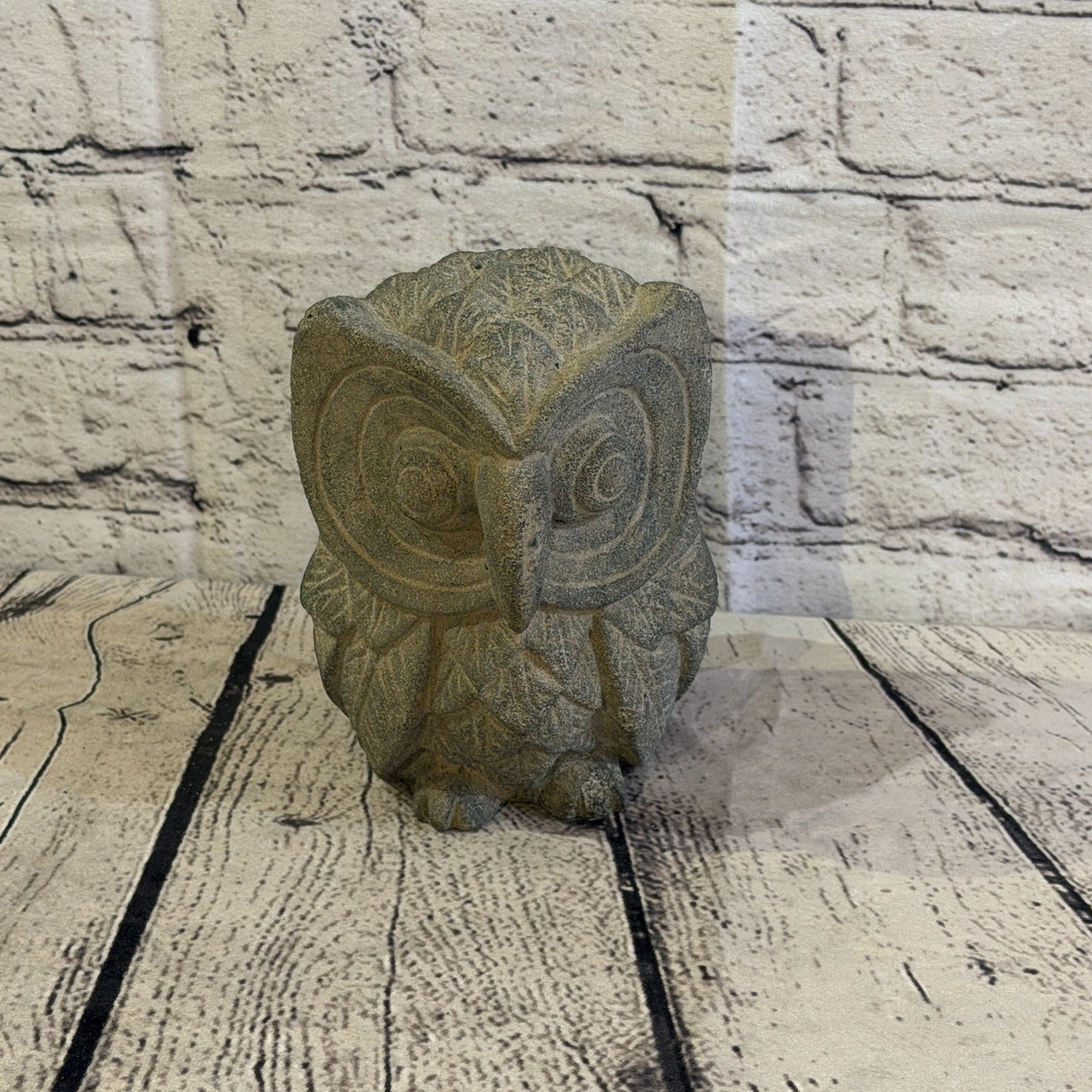 Standing Barn Owl Stone Garden 10cm x 15cm Ornament Indoor Statue Hindu1