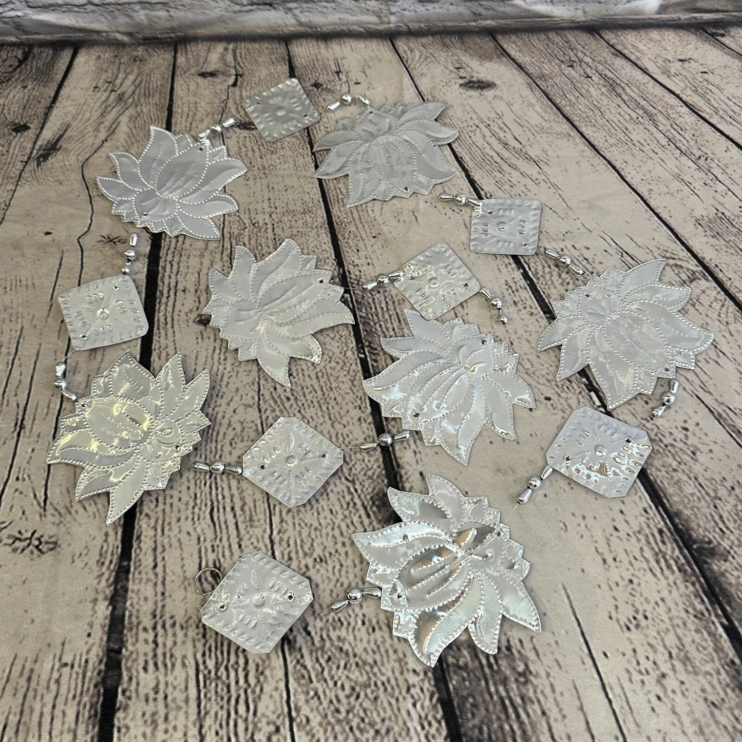 Aluminium Stamped Lotus Flower String Wall Hangings Home Decoration0