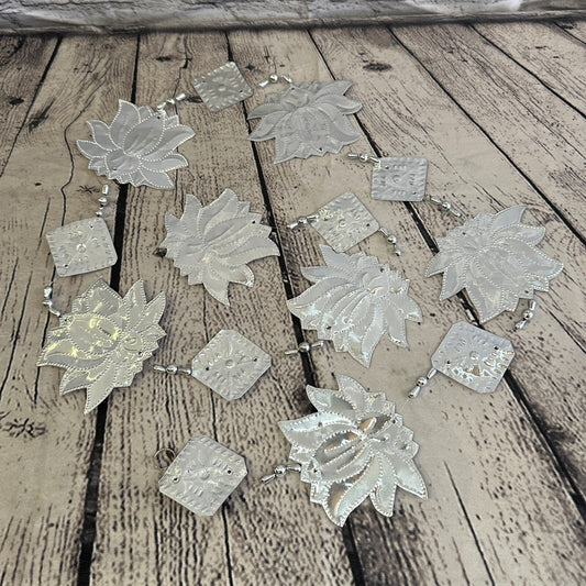 Aluminium Stamped Lotus Flower String Wall Hangings Home Decoration0