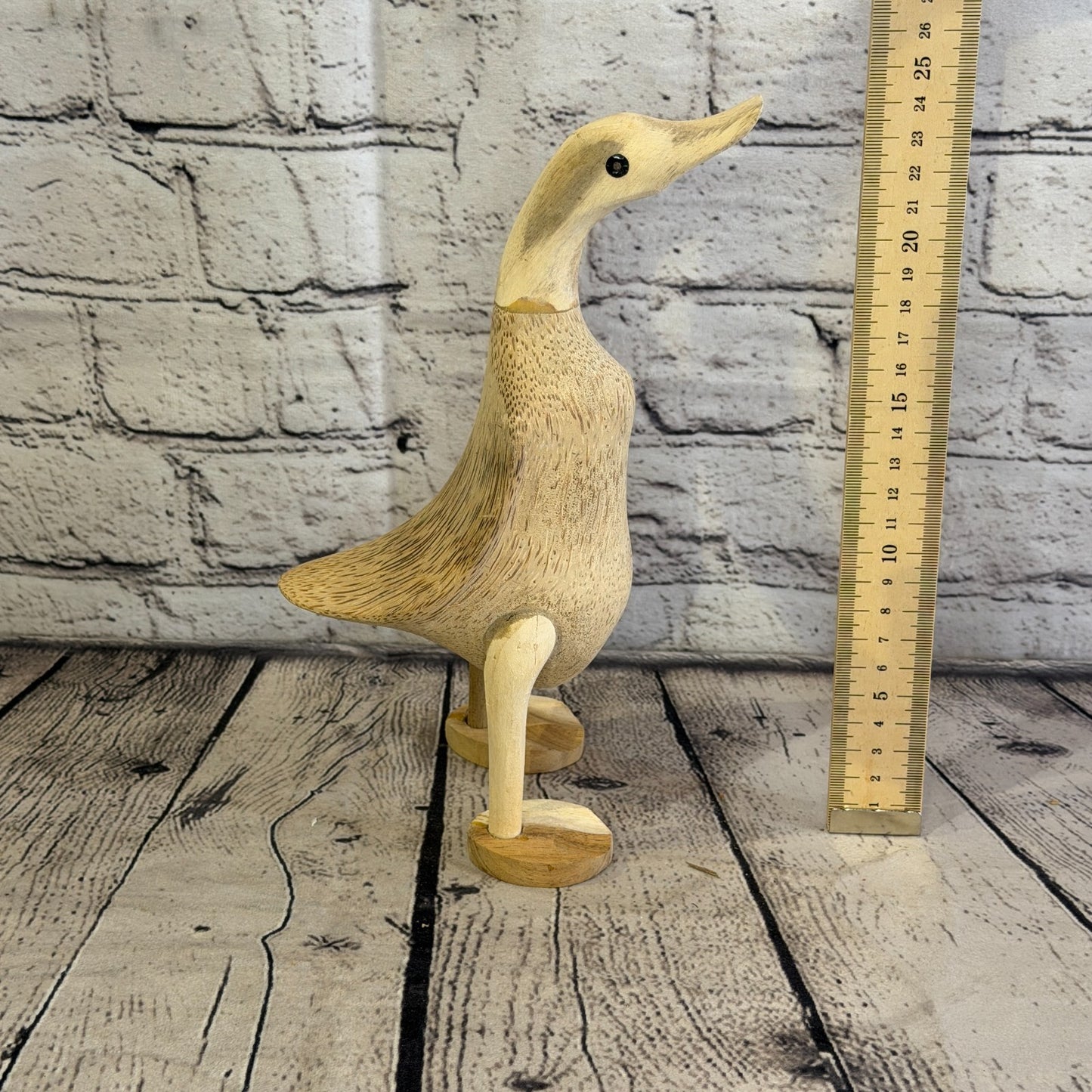 Looking Forward 25cm Tall Wooden Smooth Duckling Baby Duck Bamboo Root Fairtrade6